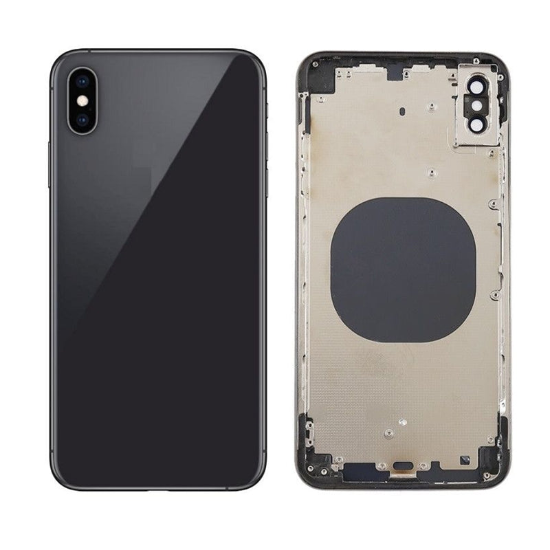iPhone XS Max Complete Glass Back with Frame - Black