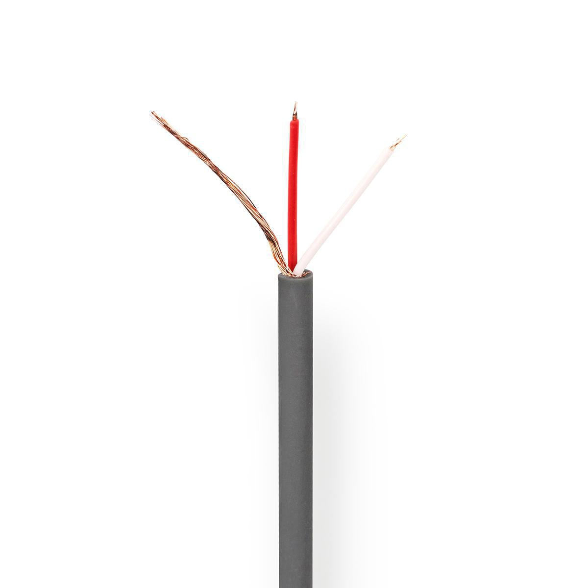 microphone cable | 2x 0.12 mm² | Copper | 100.0 m | Round | PVC | Dark gray | Roll