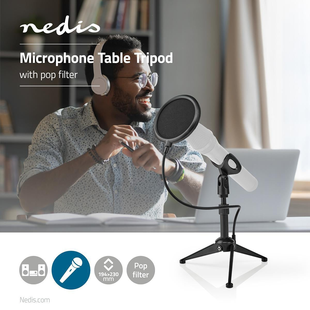 microphone stand | Leg | Headphone range: 194 - 230 mm | Diameter of holder: According to 40 mm mm | ABS / Metal | Black