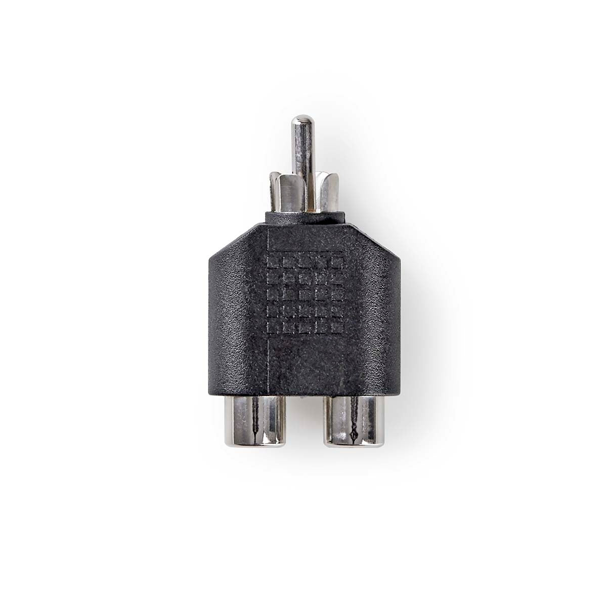 subwoofer Adapter | RCA Male | 2x RCA Female | Nickel Plated | Straight | ABS | Black | 1 pc. | Box